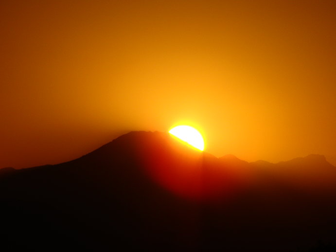 Mt Lassen as Sunrise September 7, 2008. Anderson California.